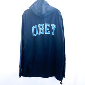 OBEY Academic 1/4 Zip Anorak Windbreaker Jacket XL